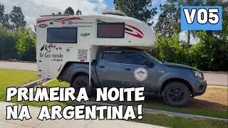 NOSSA PRIMEIRA NOITE na ARGENTINA de CAMPER MOTORHOME. DORMIMOS em uma PRA&Ccedil;A EM SALADAS