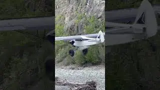 Taking off from a gravel bar. #airplane #alaska #aviation #mountains #flying #stol