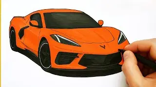 How to Draw a CHEVROLET C8 Car 🔥