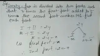 24 Is Divided Into Two Parts Such That 7 Times The First Part Was Added To Five Times