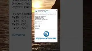 Bajaj Finance Ltd has declared a Special Dividend for FY25. #StockMarket #News #Dividend