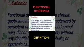 FUNCTIONAL DYSPEPSIA:DEFINITION#medicaleducation #medicallecture #viral_video