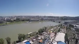 Funtime Gyro-Drop-Tower Skyfall Freefall (Goetzke) Fr&uuml;hling Urfahranermarkt Linz 2018 POV Onride
