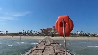 Galveston Beach Walking Video | Texas Beaches | Pleasure Pier | Gulf of Mexico | GoPro Walking
