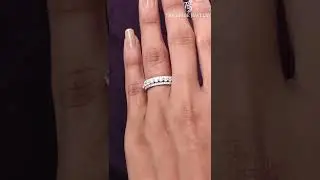 Bubble Bezel & Brilliant Pave Eternity Stackable Ring Set Brilliant Cut Diamond  Wedding Band Set💍