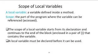 Scope of the variables in Java