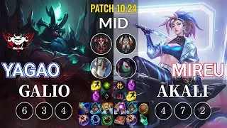 JDG Yagao Galio vs Mireu Akali Mid - KR Patch 10.24