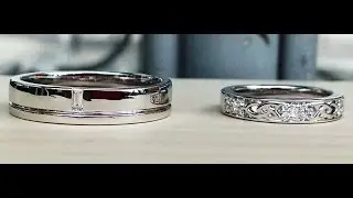 His & Her Celtic Design 18K White Gold Wedding Bands from Bangkok, Thailand