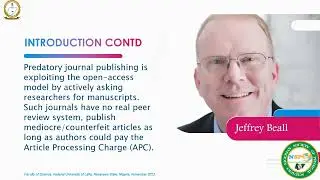 Addressing predatory publishing and practices in Nigeria