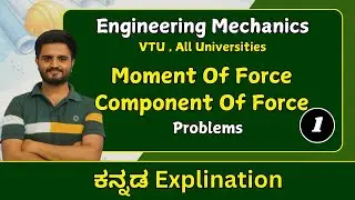 Moment of force & Component of force Problem | Engineering Mechanics | VTU , All Universities