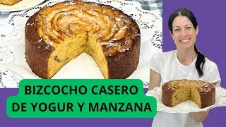 Bizcocho Casero de Yogur con Manzana. Fácil y súper esponjoso