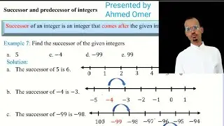 Maths Grade 7 Unit Two Integers: Successor and Predecessor of Integers 