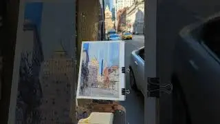 Plein air painting the Marine building