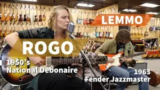 Rogo and Lemmo playing a 1950's National Debonaire & 1963 Fender Jazzmaster at Norman's Rare Guitars