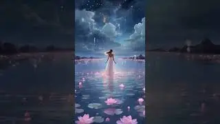 🌙 Enchanted Night Walk | A Dreamlike Fantasy Scene on a Glowing Lake ✨ #Fantasy #Dreamscape #Magic
