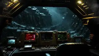Rainy Alien Planet, Radio Chatter & Spaceship Cockpit. Sci-Fi Ambiance for Sleep, Study, Relaxation