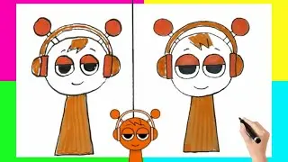 How to Draw Sprunki Oren, Left Hand& Right Hand Challenge