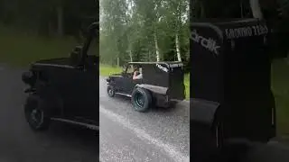 Dennis ute och str&ouml;ga med l&aring;dbilen.