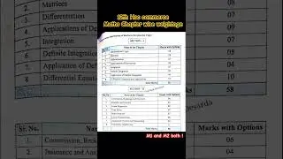 Maths HSC Board Chapter wise Weightage #12thmaths #commercemaths #mathstip #M1&M2 #Integration #math
