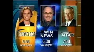TVT-6: Win News Tasmania Weather Update, Six O'Clock/WIN News/A Current Affair promo
