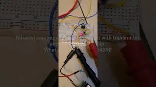 Infrared communication test circuit with transmitter and receiver test setup.