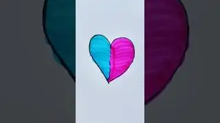 Creative art ideas 💙🩷 #shorts #youtubeshorts #drawing #viral #funny #heart #cartoon