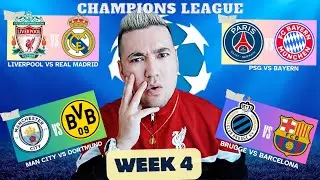 CHAMPIONS LEAGUE *WEEK 4* PREDICTIONS & TIPS | PSG vs BAYERN & LIVERPOOL vs REAL MADRID