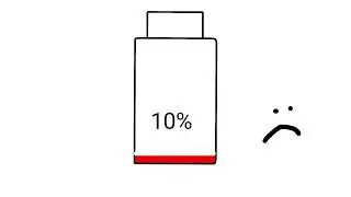 battery lowering from 100 to 0 animation (low battery)
