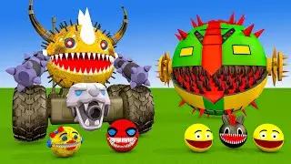MS PACMAN & NEW RED PACMAN VS TWO YELLOW MONSTER PACMAN FIGHTING IN POKEMON #2026
