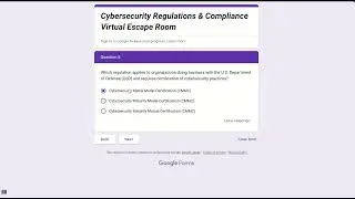 VIRTUAL ESCAPE ROOM ON CYBERSECURITY REGULATIONS & COMPLIANCE