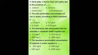 Health Sanitary Inspector Students स्वास्थ्य स्वच्छता निरीक्षक _Test Series_ Ch Water Part VI