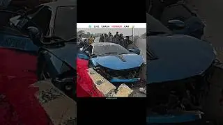 Live Crash Ferrari Car 🥶🤯 #shorts #bike #ktm #bikerider #rider #ytshorts