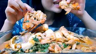 ASMR SEAFOOD BOIL BUTTER SAUCE| Crab,Cuttlefish,Razor Clam Ensis,Octopus,Shrimp *Eating Sounds*