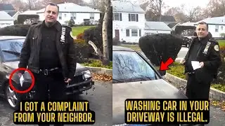 Cop Claims Washing Your Car In Your Own Driveway Is Illegal Because Of A Neighbor Complaint