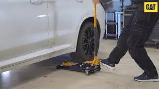 CAT 3 Ton Low Profile Trolley Jack and CAT Rolling Utility Seat with Detachable Sitting Creeper