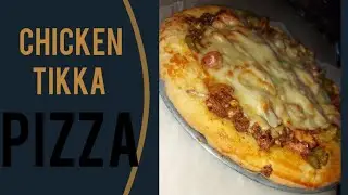 Chicken tikka pizza #tikkafalvour #chickentikapizza #howtomakepizzadough #howtobakepizza *Hindi*