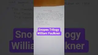 snopes Trilogy #William Faulkner #American Literature #English