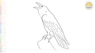 Crow easy  drawing | Bird drawing tutorial | How to draw A Crow step by step | #artjanag