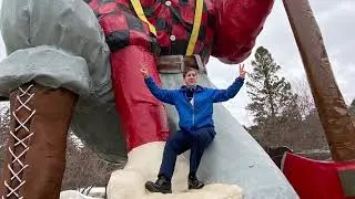 Giant statue of Paul Bunyan in Akeley Minnesota