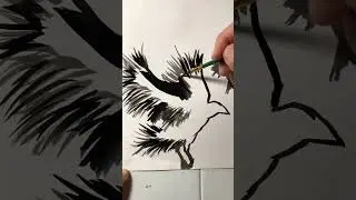Raven #ink #drawing #flow #bird #crow #murder #pen #brush #art #foryou #painting #chill #daily