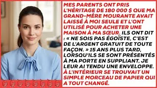 “Ne sois pas égoïste”… puis mes parents ont donné mon héritage à ma sœur — ce papier a tout changé