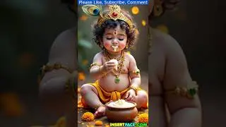 Baby Krishna Eating Butter  #ai #god #krishna