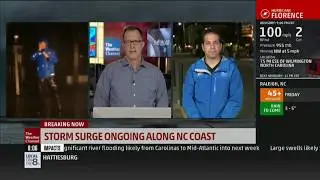 The Weather Channel in Red Mode for Hurricane Florence
