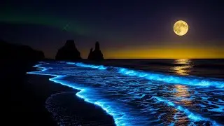 Soothing Dark Sea Waves ┇ Midnight Ocean Ambience for Peaceful Sleep