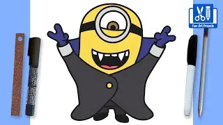 How To Draw Vampire Minion From Despicable Me | Step By Step Drawing Tutorial