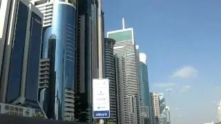 Driving in Dubai Financial District.