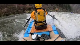 Flipping a little boat in high water | Upper Clackamas River | 3100 CFS | All Major Rapids Labeled |