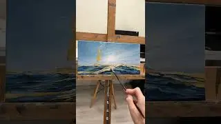 Process of painting sailboat in the sea #oilpainting #paintingprocess #artvideo #sailboat #arts