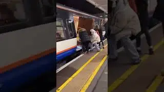 Trying to fit a wardrobe on a London train 😂😂