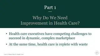 How Lean Reduces Waste and Improves Value in Health Care